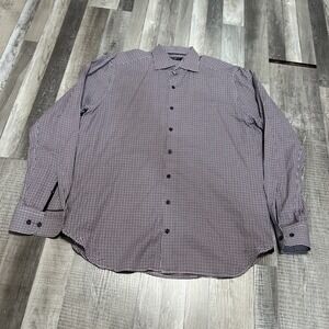 Hammer Made‎ Plaid Dress Shirt Long Sleeve Button Down Geometric Mens Size 41/16